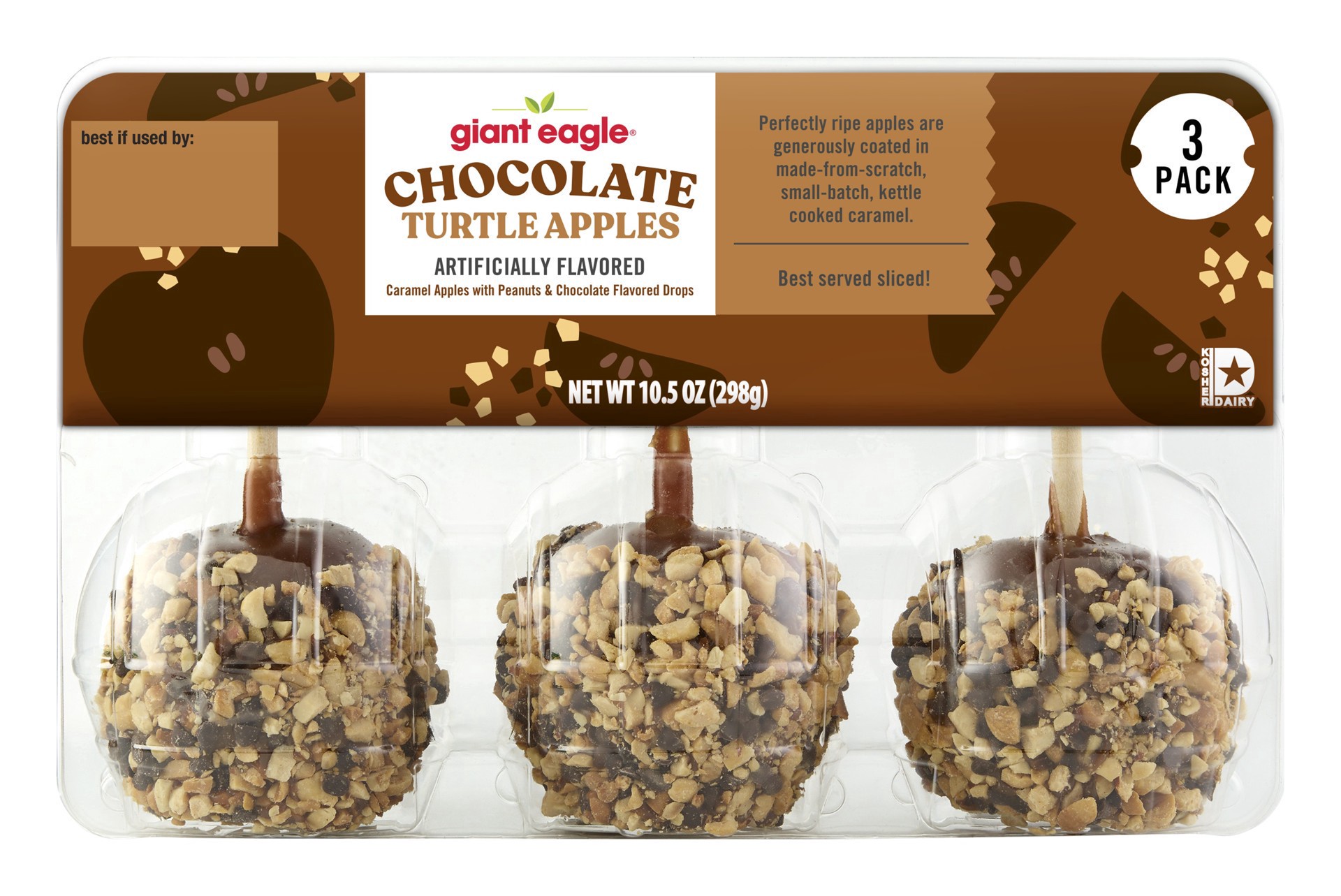 slide 1 of 1, Tastee Apples, Chocolate, Turtle, 3 ct