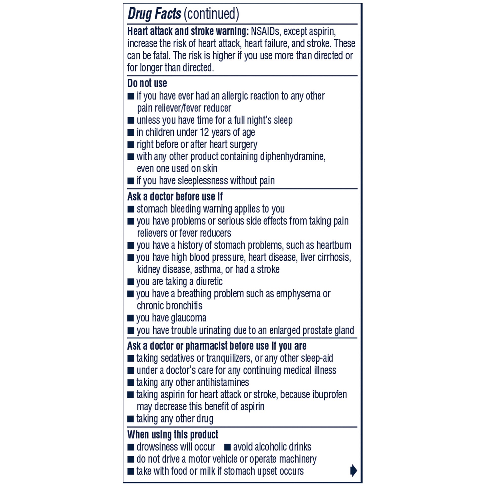 slide 7 of 7, Advil PM Pain Reliever and Nighttime Sleep Aid, Ibuprofen for Pain Relief and Diphenhydramine Citrate for a Sleep Aid - 80 Coated Caplets, 80 ct