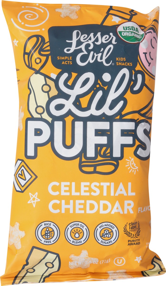 slide 3 of 13, LesserEvil Celestial Cheddar Lil' Puffs Toddler 2.5 oz, 2.5 oz