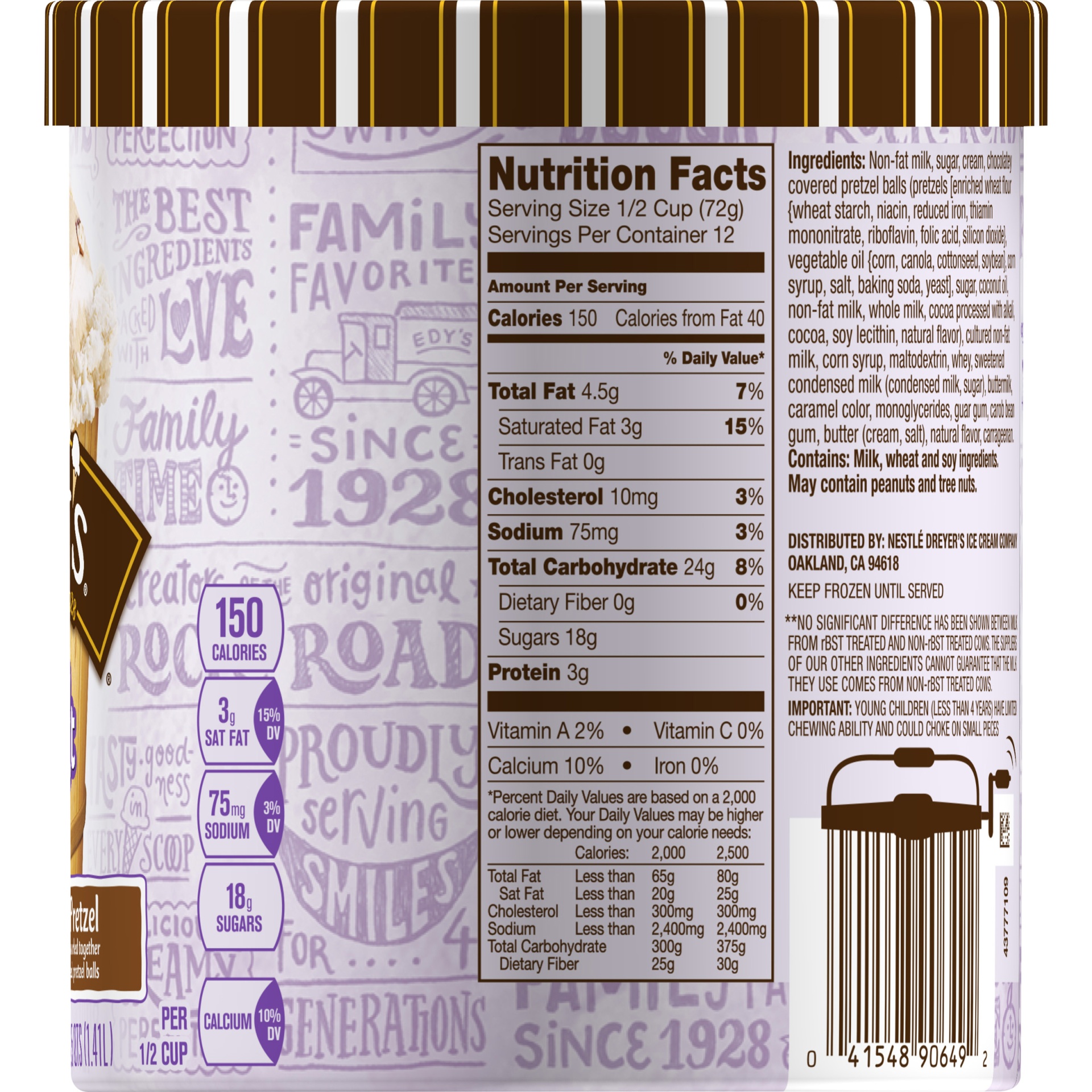 Edy's/Dreyer's Salted Caramel Pretzel Frozen Yogurt 48 fl oz Shipt