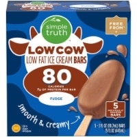 slide 1 of 1, Simple Truth Low Cow Fudge Low Fat Ice Cream Bars, 5 ct; 3 fl oz