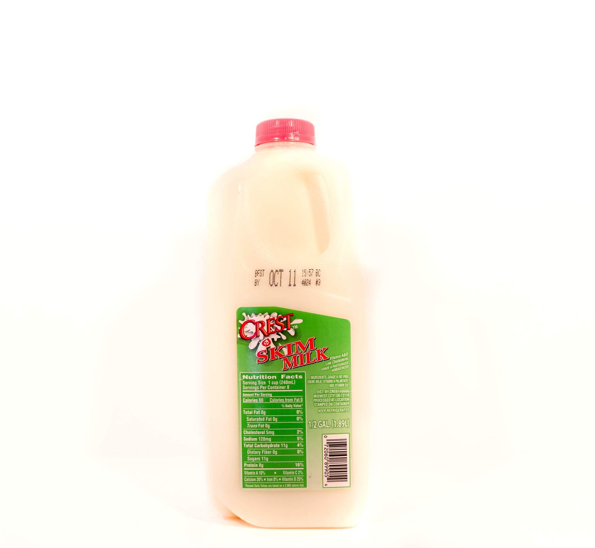 slide 1 of 1, Crest Foods Crest Skim Milk, 1/2 gal
