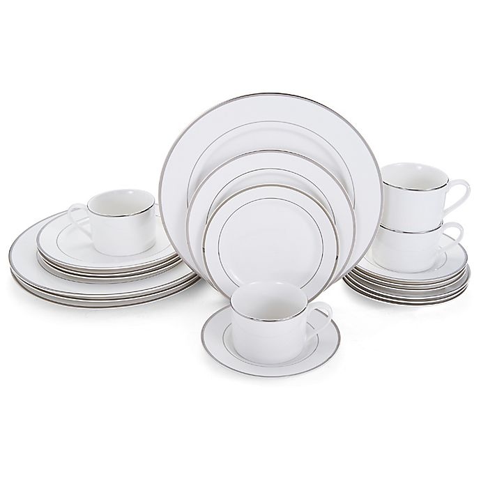 slide 1 of 1, Mikasa Haley Dinnerware Set - Platinum, 20 ct