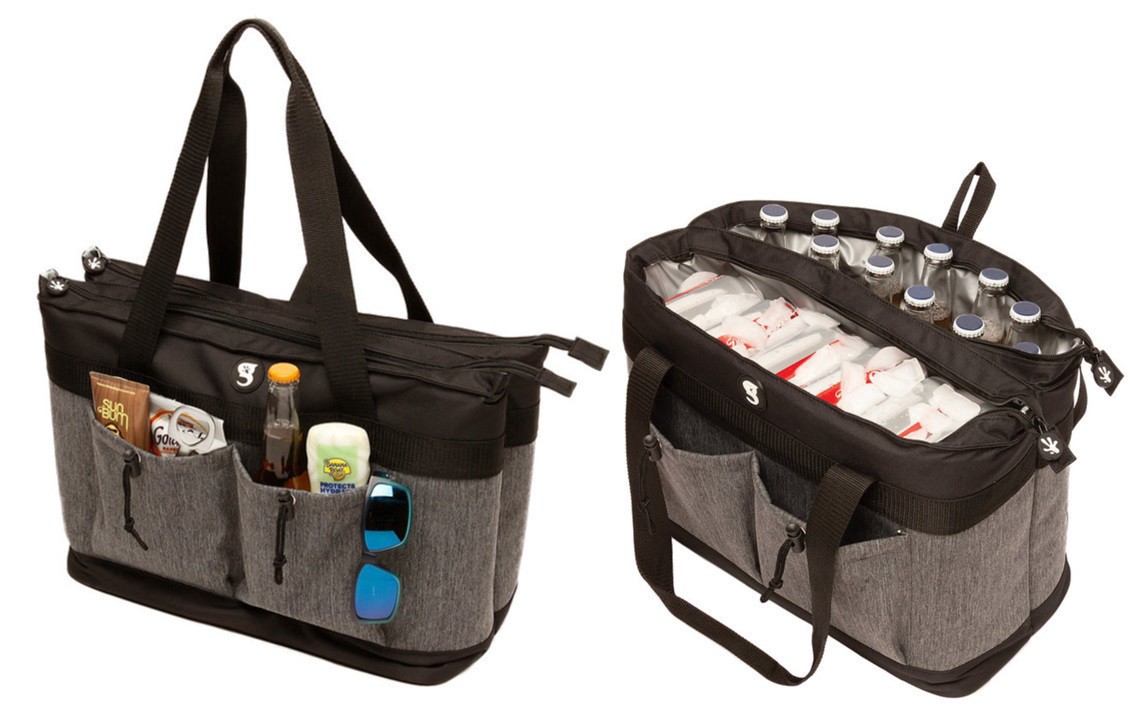 slide 1 of 1, Geckobrands 2 Compartment Tote Cooler - Everyday Grey, 1 ct