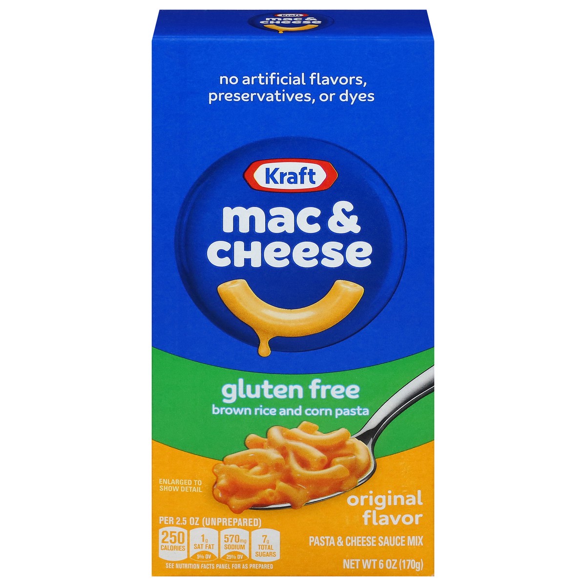 slide 1 of 5, Kraft Gluten Free Mac and Cheese, Brown Rice and Corn Pasta, 1 Box, for Easy Dinner or Dinner Sides, Original Flavor, No Artificial Flavors, Preservatives or Dyes, 6 oz, 6 oz
