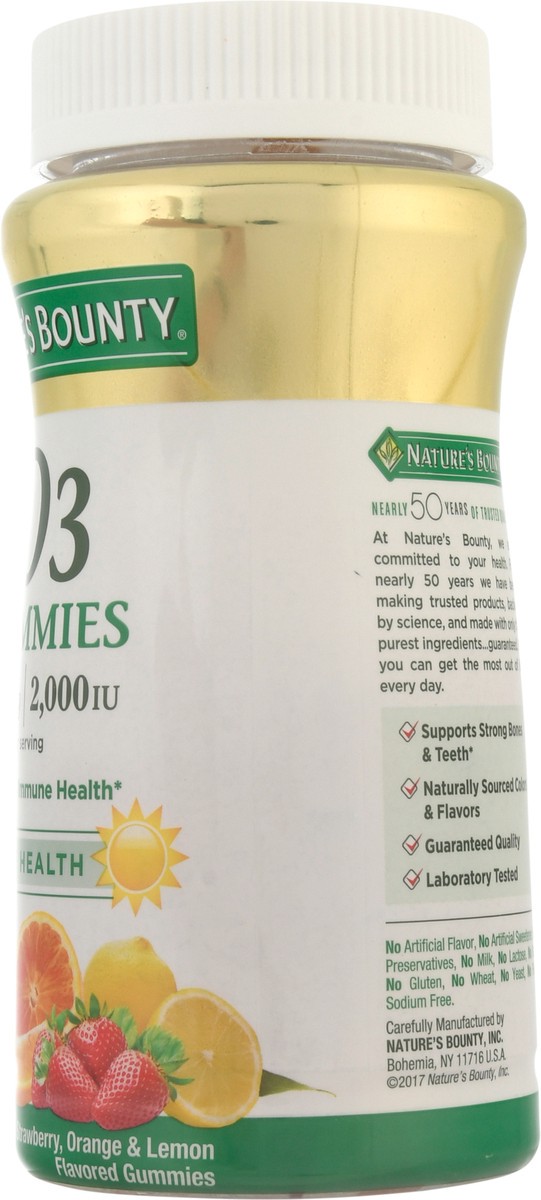 slide 7 of 13, Nature's Bounty D3 Immune Health 500 mcg 2,000 IU Strawberry, Orange & Lemon Flavored Gummies 90 ea, 90 ct