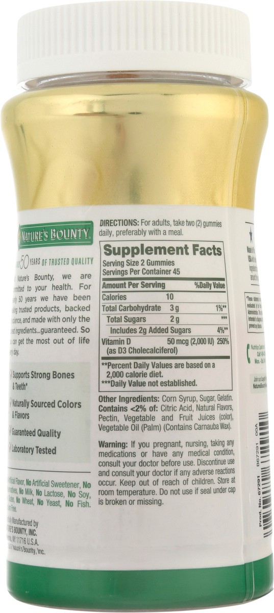 slide 3 of 13, Nature's Bounty D3 Immune Health 500 mcg 2,000 IU Strawberry, Orange & Lemon Flavored Gummies 90 ea, 90 ct