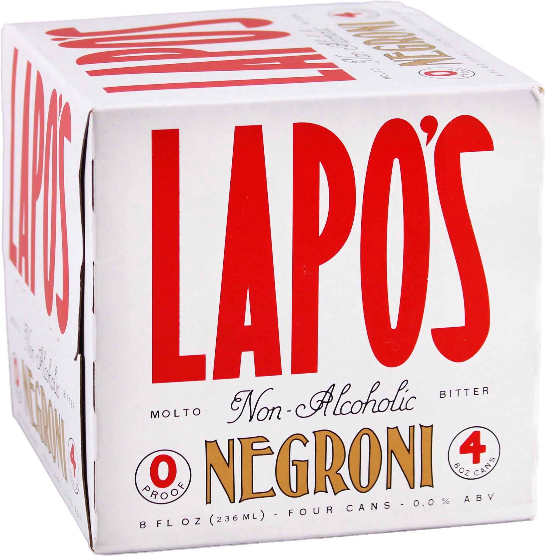 slide 1 of 1, Lapo's Non-Alcoholic Negroni 4 - 8 fl oz Cans, 4 ct