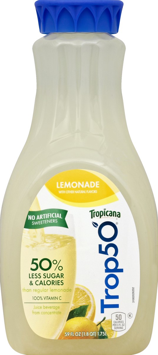 slide 4 of 4, Tropicana Trop50 Lemonade - 59 fl oz, 59 fl oz