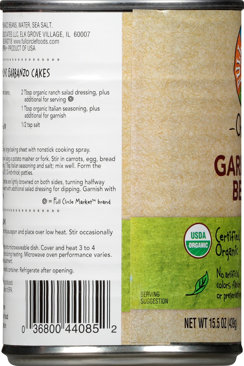 slide 2 of 13, Full Circle Market Organic Garbanzo Beans 15.5 oz, 15.5 oz