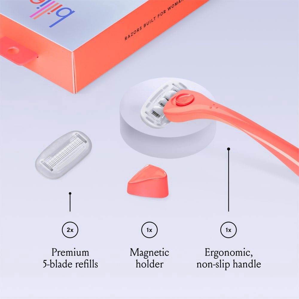 slide 6 of 6, Billie Women's Razor Starter Kit - Coral, 1 ct