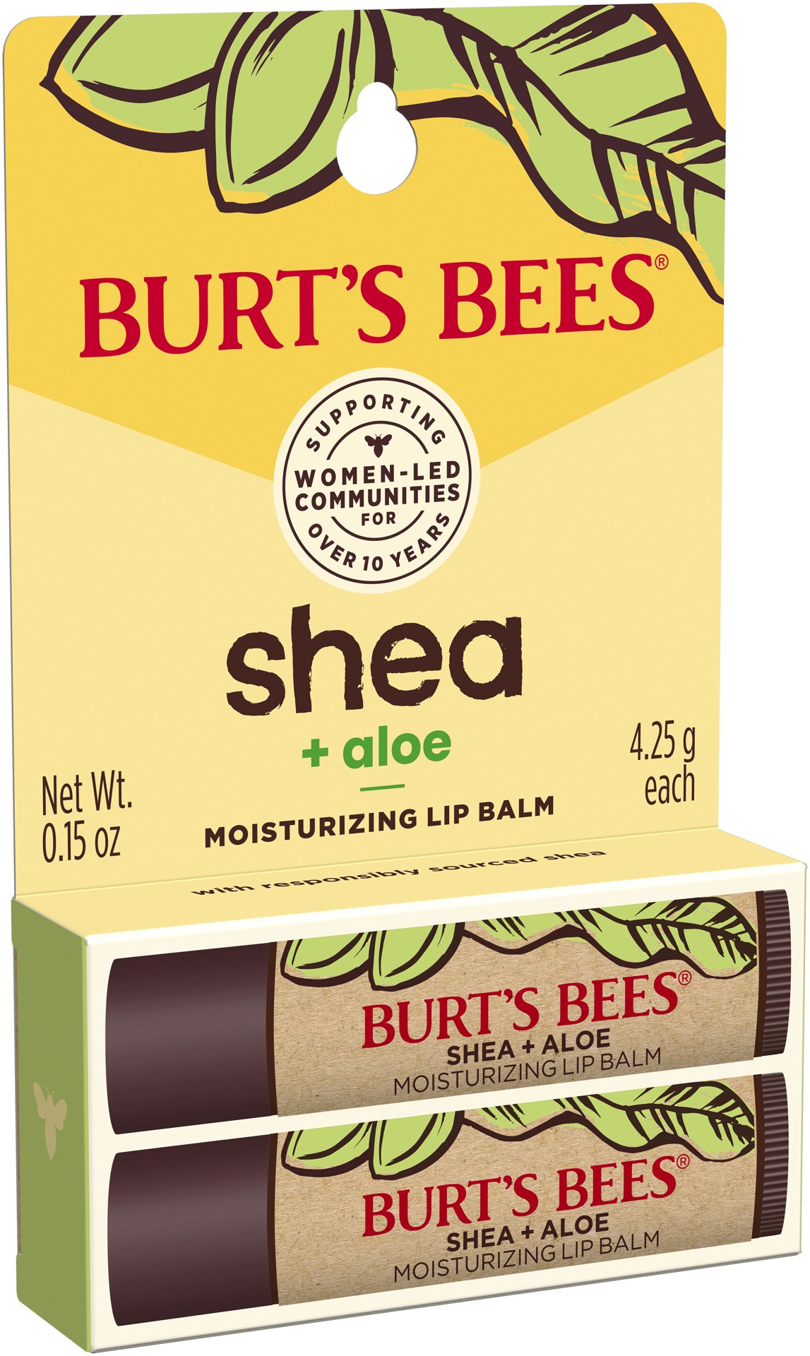 slide 5 of 5, Burt's Bees Moisturizing Shea + Aloe Lip Balm 2 ea, 2 ct