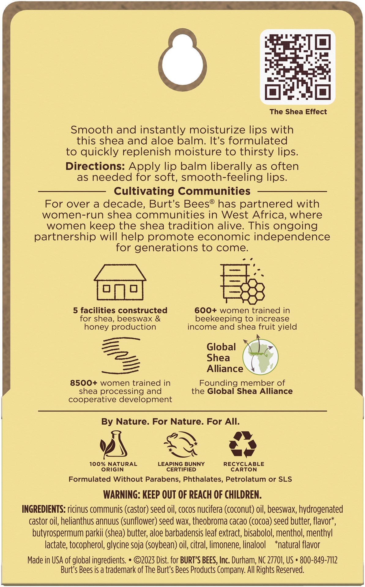 slide 4 of 5, Burt's Bees Moisturizing Shea + Aloe Lip Balm 2 ea, 2 ct