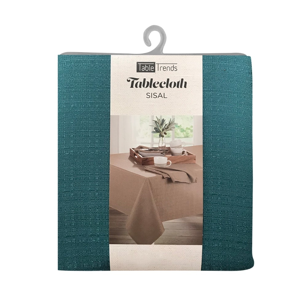 slide 1 of 1, Arless Home Fashions Tabletrends Sisal Tablecloth - Turquoise, 5 x 10 ft