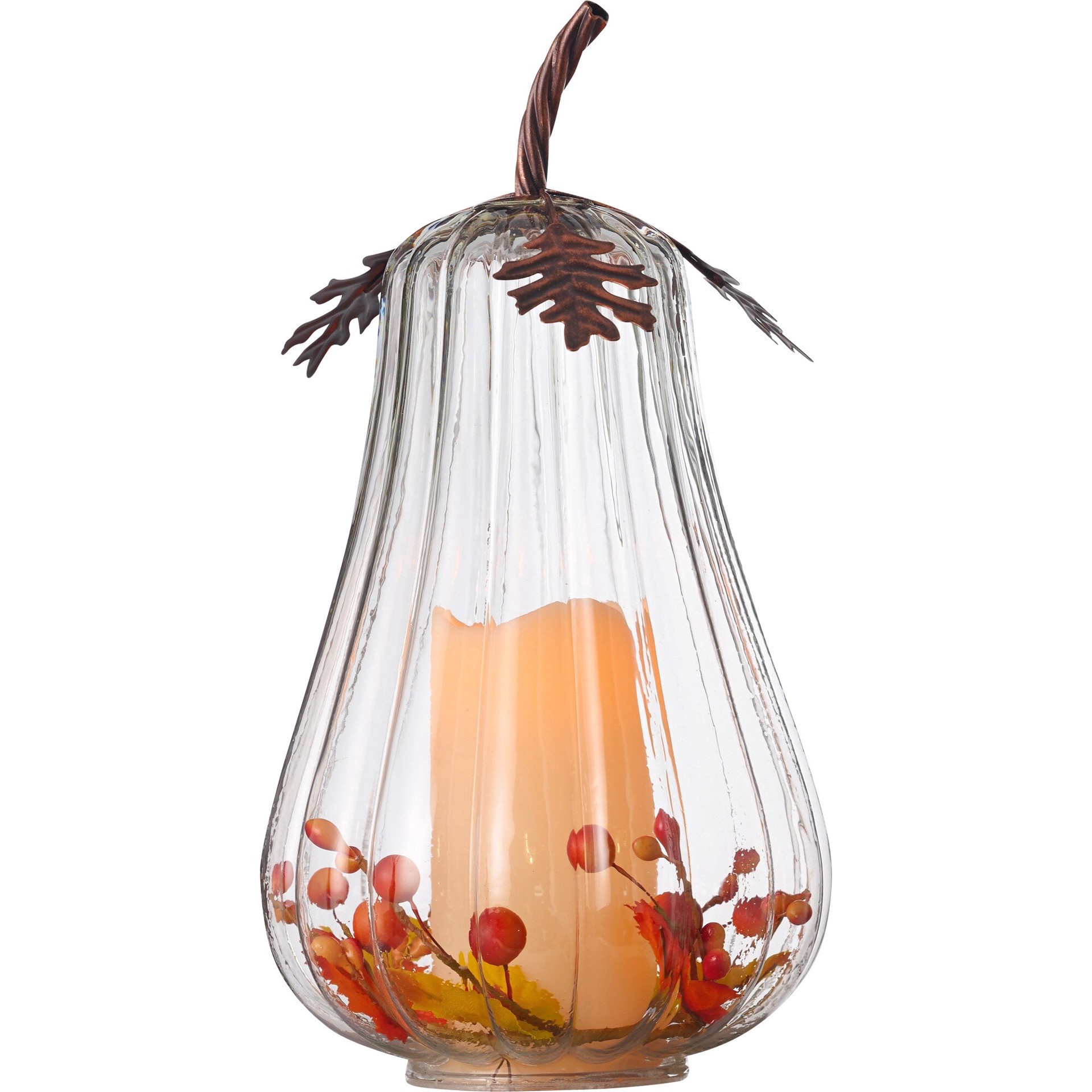 slide 1 of 1, Fall Fest Led Glass Pumpkin, 1 ct