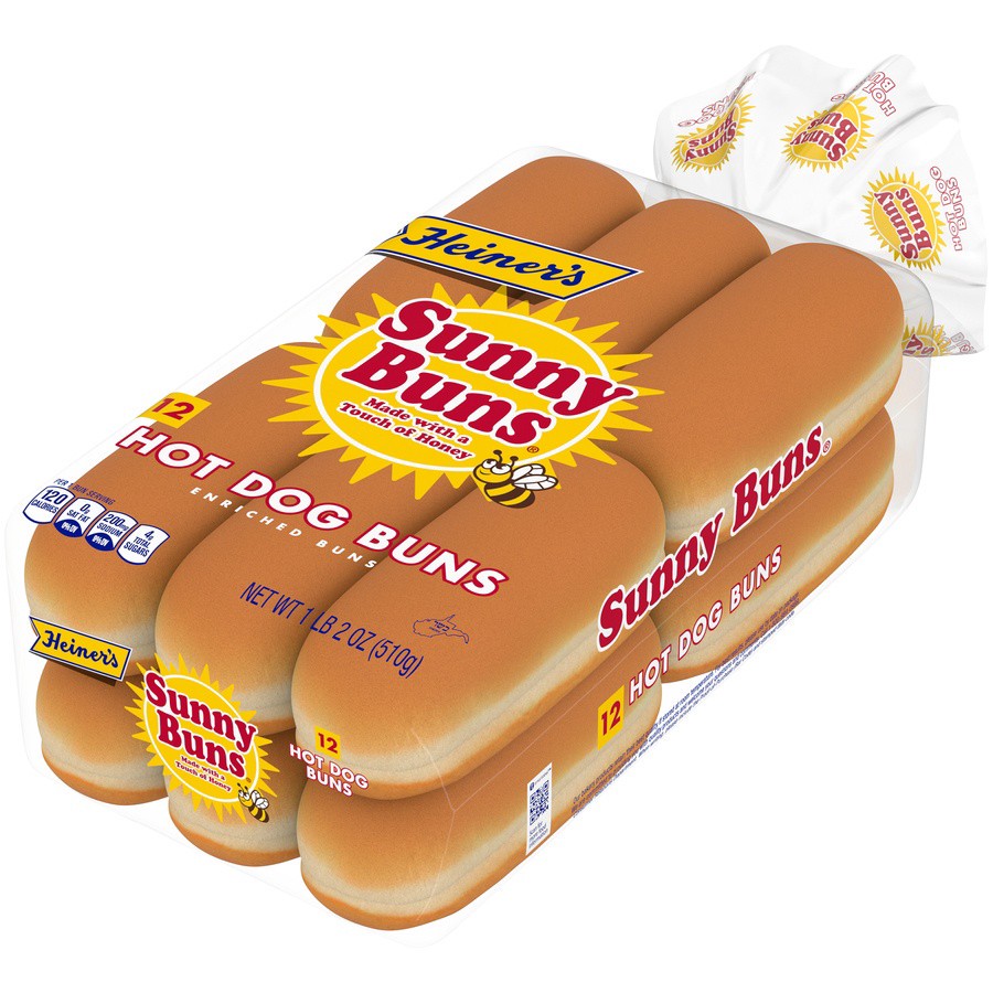 slide 4 of 8, Heiner's Sunny Hot Dog Buns, 18 oz