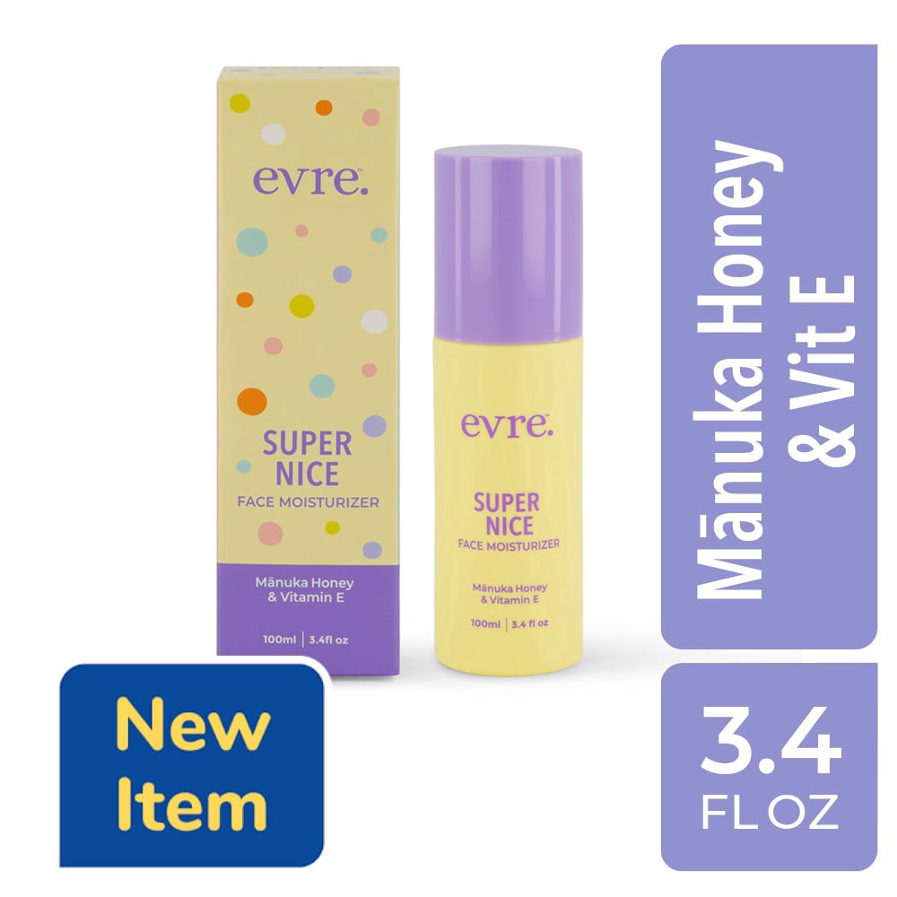slide 1 of 1, EVRE Super Nice Mānuka Honey & Vitamin E Face Moisturizer Nourish Hydrate Protect with Natural Oils, 3.4 fl oz, 3.4 fl oz
