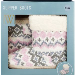 slide 1 of 1, NON BRAND Mf Slipper Boot Grey/Lavendar, 1 ct