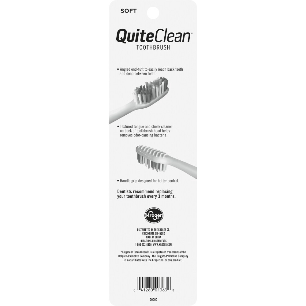 slide 2 of 2, Kroger Quiteclean Soft Toothbrushes, 4 ct