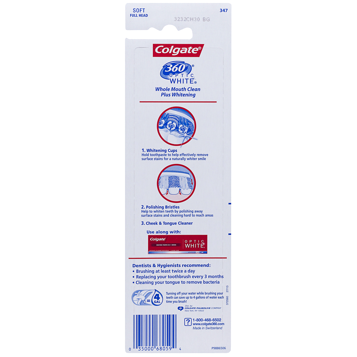 slide 2 of 6, Colgate 360 Optic White Whitening Toothbrush Soft, 3 ct