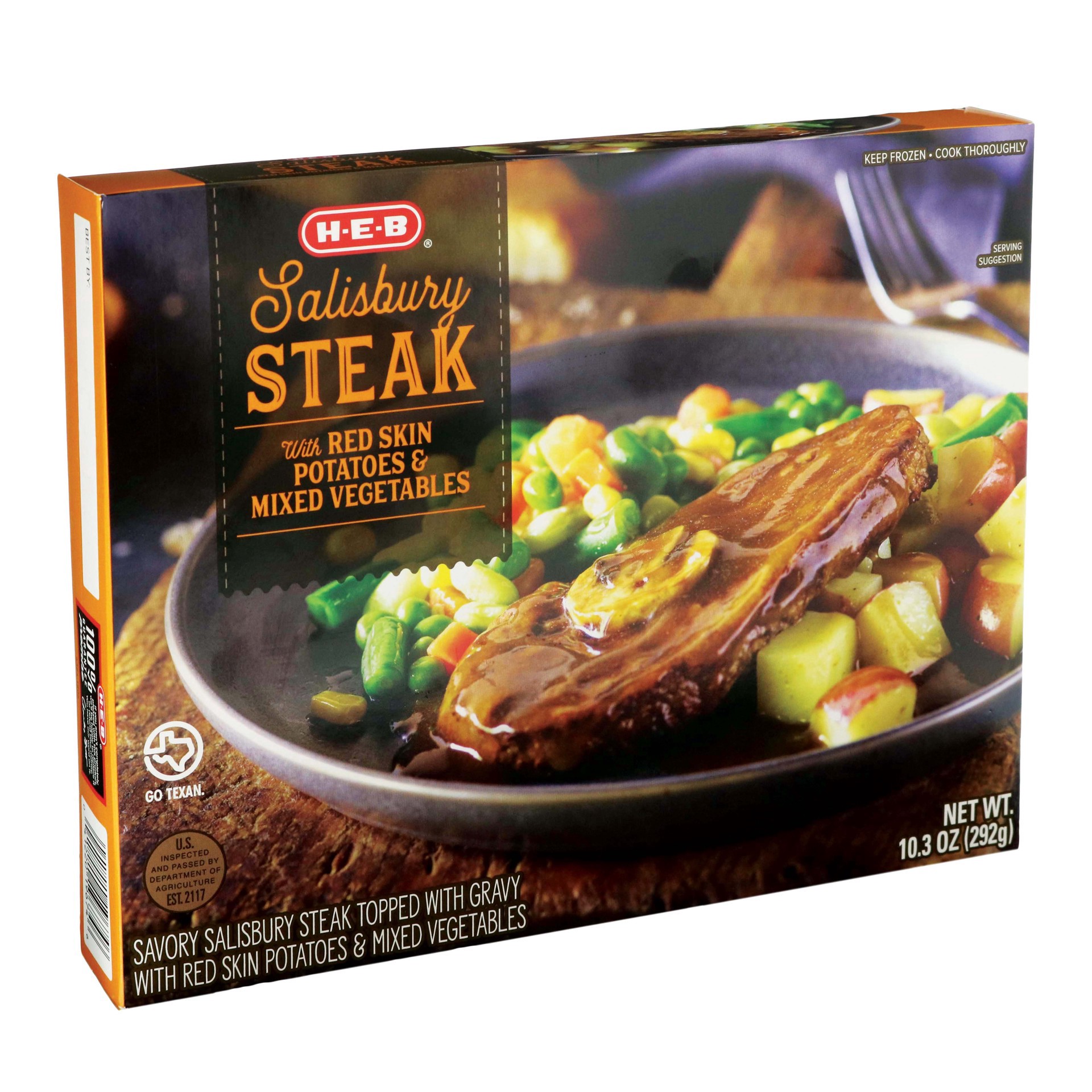 slide 1 of 1, H-E-B Classic Selections Salisbury Steak, 10.3 oz