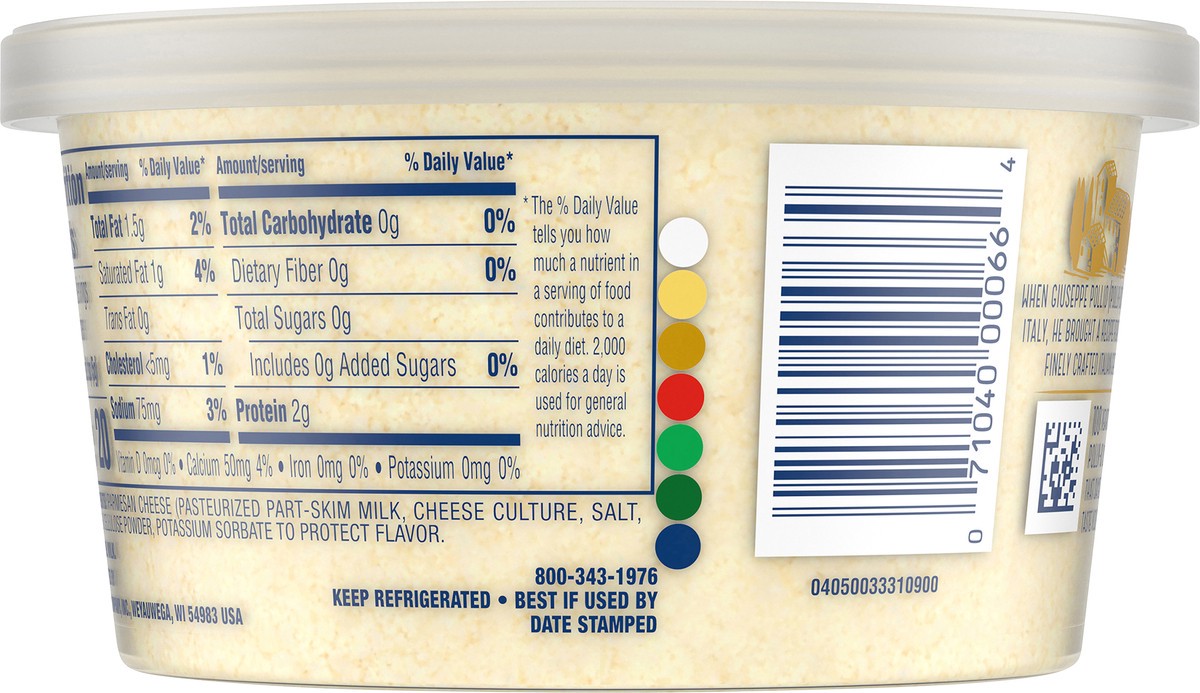 slide 6 of 9, Polly-O Grated Parmesan Cheese, 5 oz Tub, 5 oz