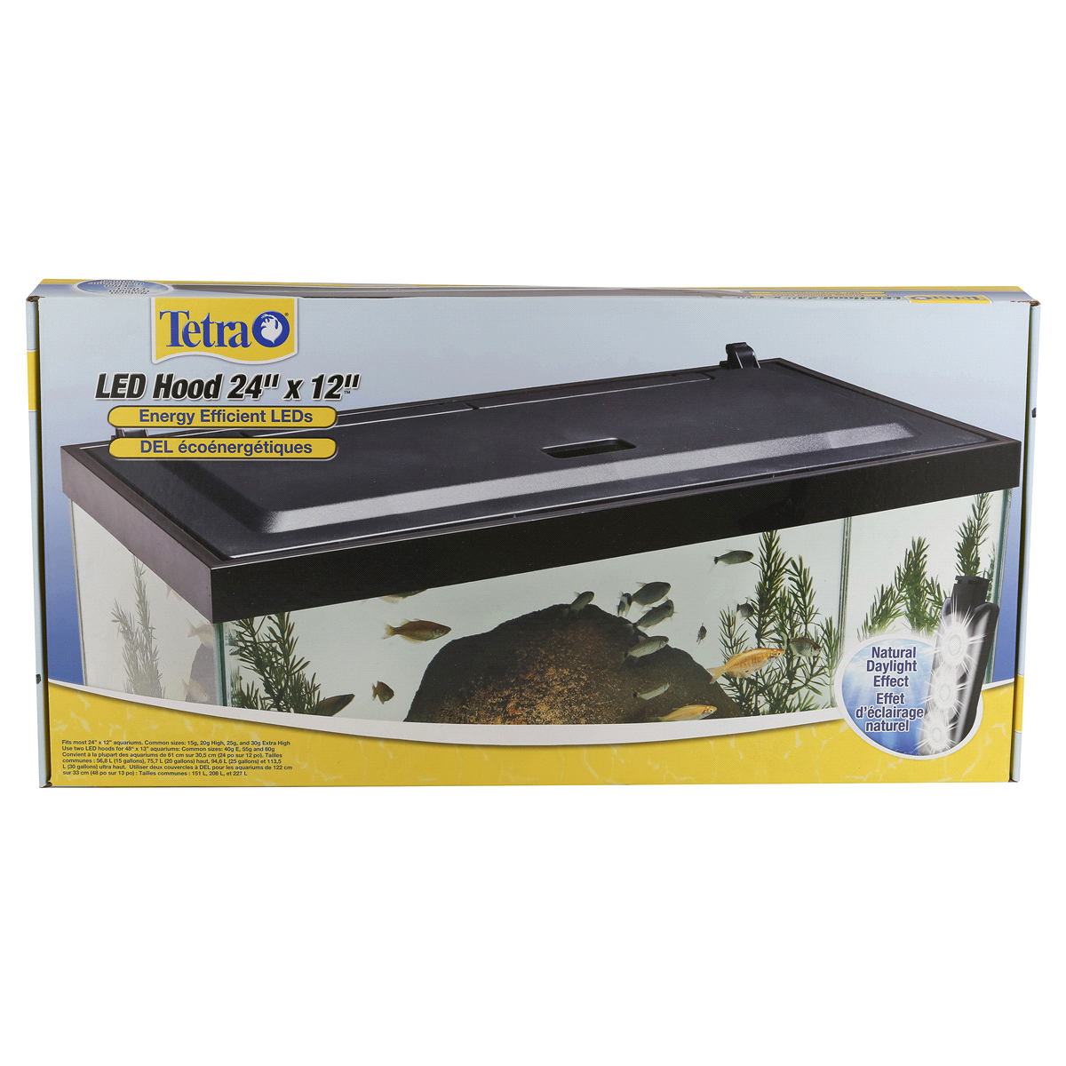 slide 1 of 2, Tetra LED Hood 24 Inches By 12 Inches, Low-Profile Aquarium Hood With Hidden Lighting, 5 lb