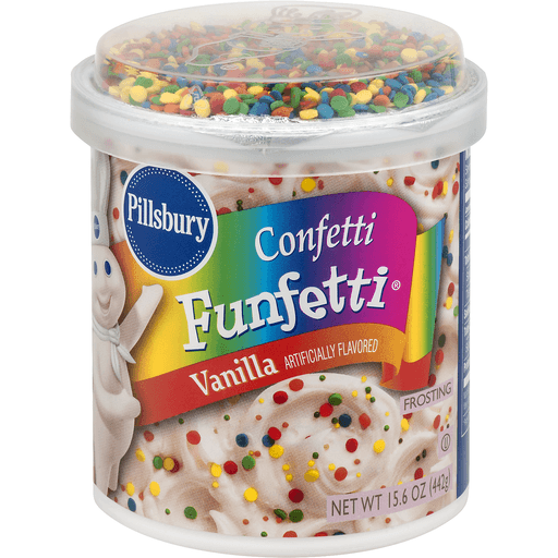 slide 2 of 8, Pillsbury Funfetti Confetti Vanilla Frosting, 15.6 oz