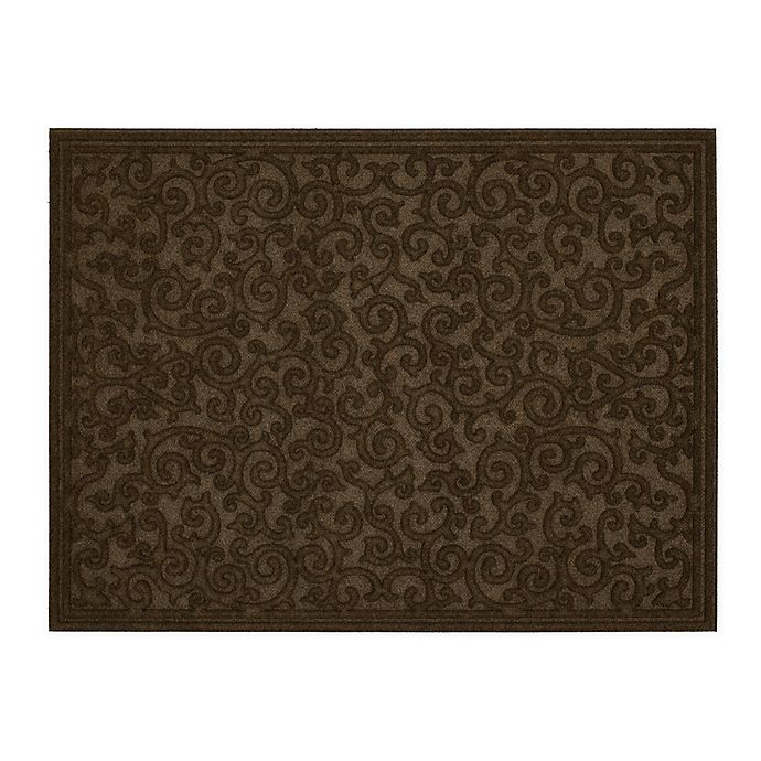 slide 1 of 1, Mohawk Home Impressions Scroll Utility Mat - Brown, 36 in x 48 in
