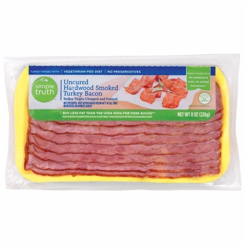 slide 1 of 1, Simple Truth Uncured Hardwood Smoked Turkey Bacon, 8 oz