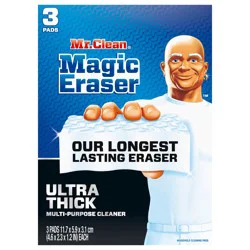 Mr. Clean Magic Eraser Sponge, All Purpose Cleaner, Long Lasting Cleaning Scrubber, Ultra Thick, 3ct