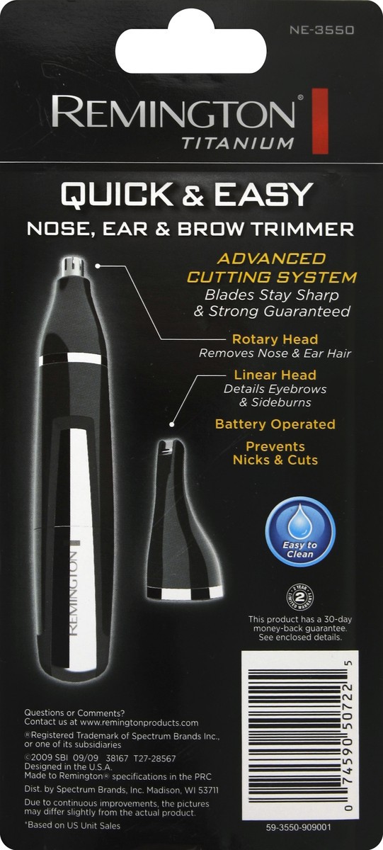 slide 3 of 3, Remington Titanium Quick & Easy Nose, Ear & Brow Trimmer, 1 ct