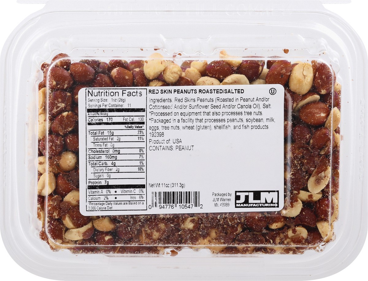 slide 8 of 13, JLM Tub Roasted/Salted Red Skin Peanuts 11 oz, 11 oz