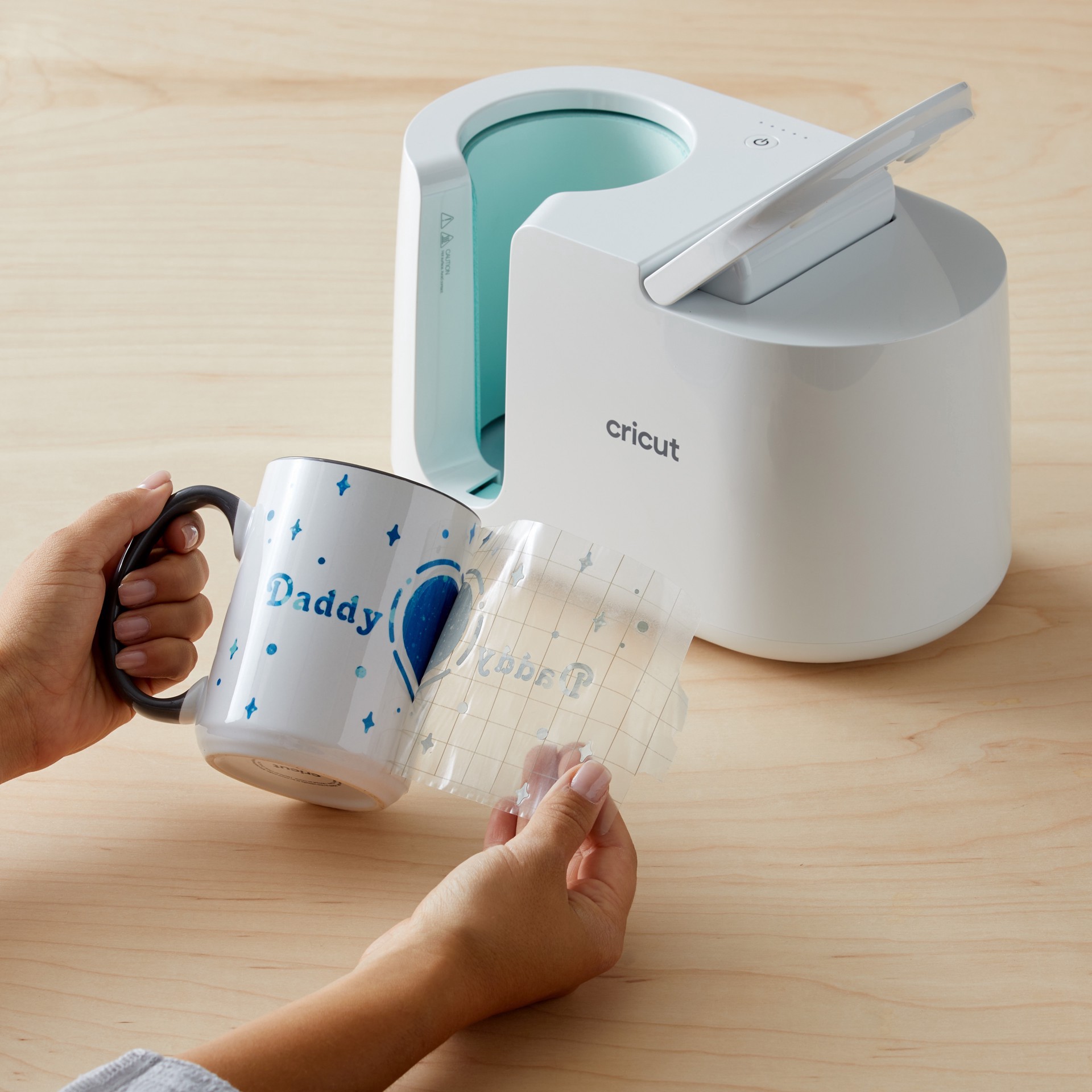 slide 7 of 7, Cricut 15oz. White & Gray Ceramic Mug Blank, 15 oz