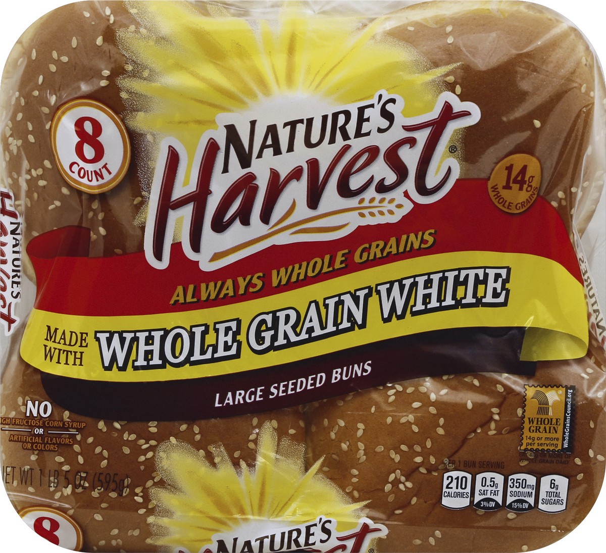 slide 5 of 6, Nature's Harvest Seeded Buns 8 ea, 8 ct