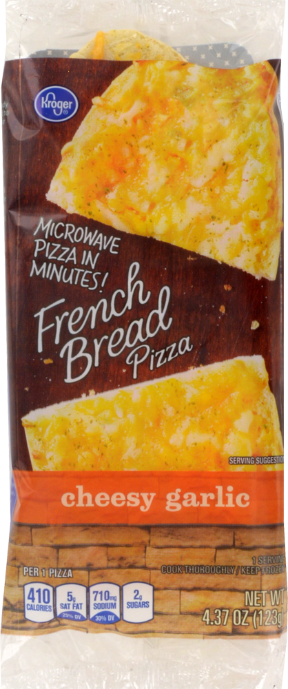 slide 1 of 1, Kroger Microwave In Minutes! Cheesy Garlic French Bread Pizza, 4.37 oz