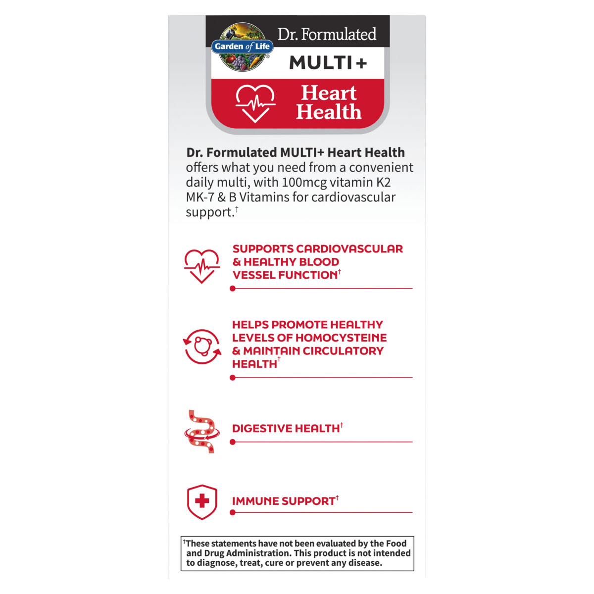 slide 6 of 6, Garden Of Life Multi + Heart Health, 30 ct