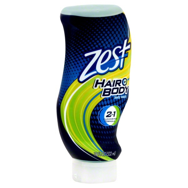 slide 1 of 1, Zest Body Wash Hair & Body, 18 oz