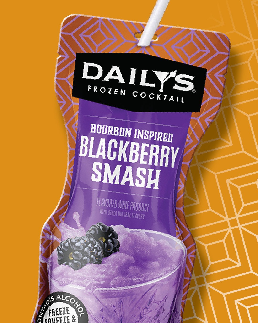slide 1 of 9, Daily's Bourbon Inspired Blackberry Smash Ready to Drink Frozen Cocktail, 10 fl oz Pouch, 10 fl oz