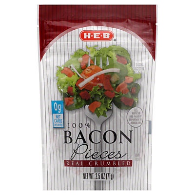 slide 1 of 1, H-E-B 100% Real Crumbled Bacon Pieces, 2.5 oz