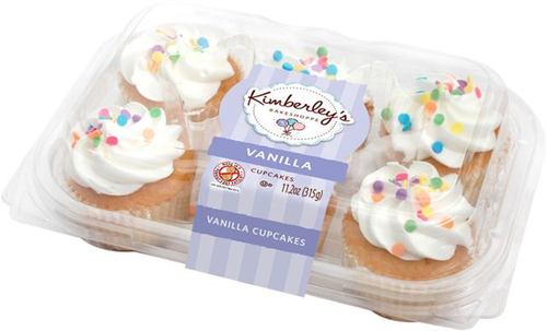 slide 1 of 1, Kimberley's Bakeshoppe Cupcakes Vanilla, 6 ct