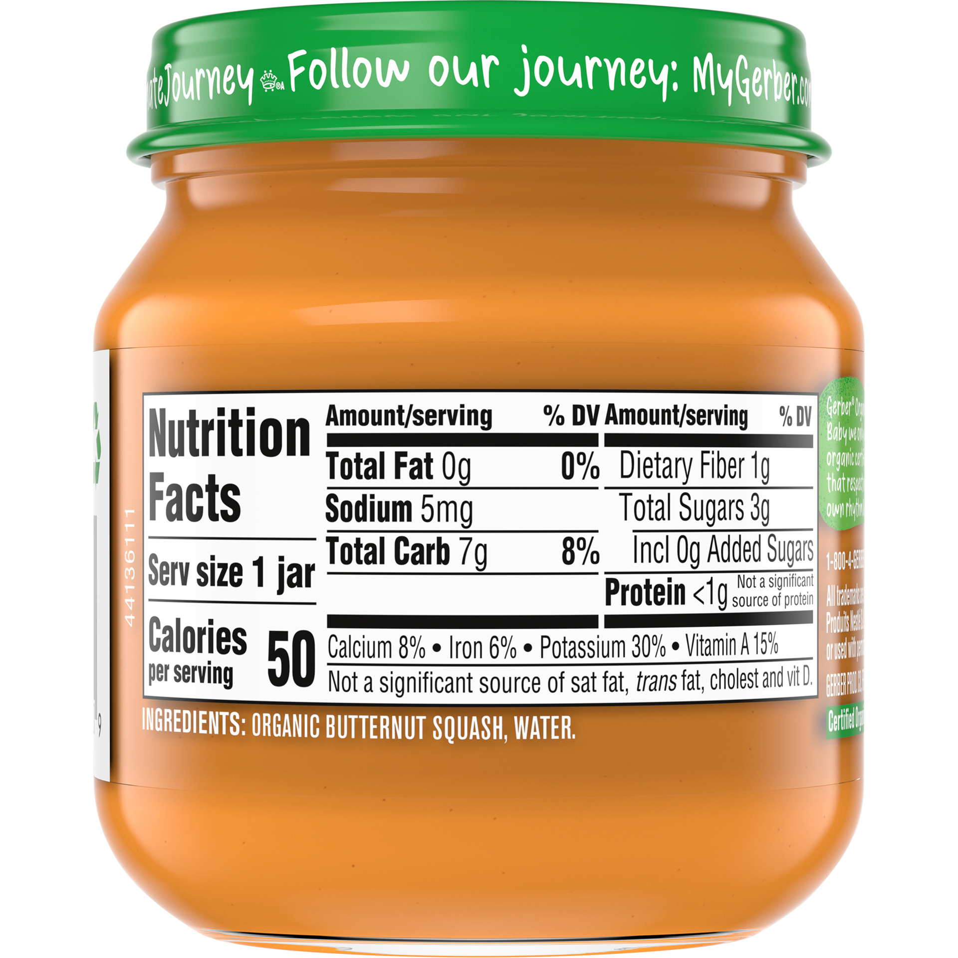 slide 2 of 5, Gerber Organic Stage 1 Baby Food, Butternut Squash Puree, 4 oz Jar, 4 oz