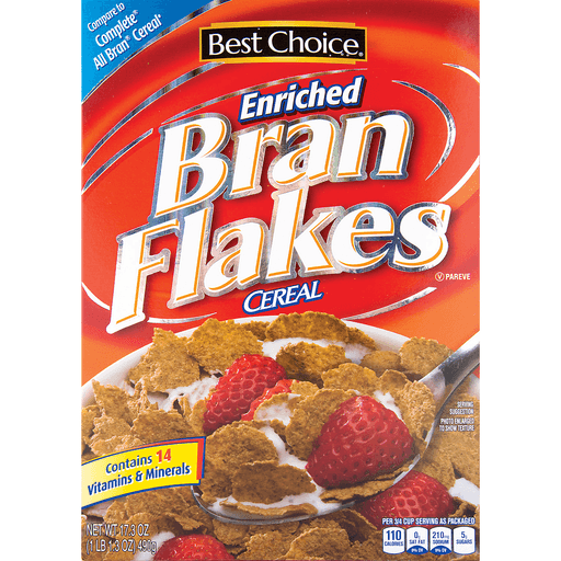 slide 1 of 1, Best Choice Enriched Bran Flakes Cereal, 17.3 oz