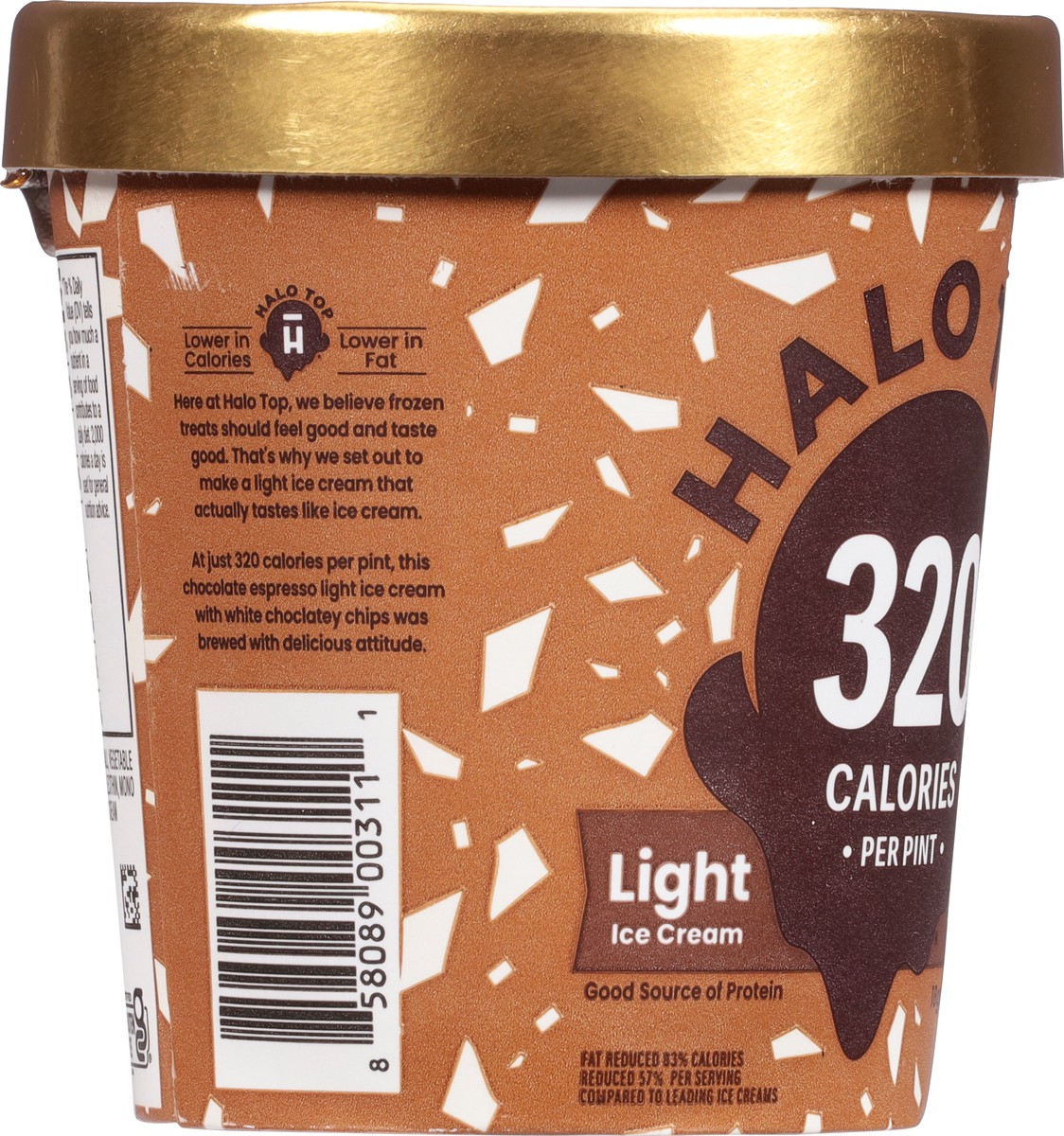 slide 7 of 9, Halo Top Creamery Chocolate Mocha Chip Ice Cream, 1 pint