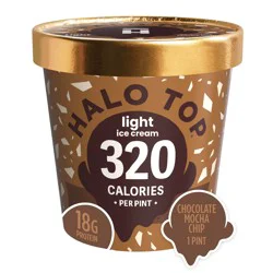 Halo Top Chocolate Mocha Chip Light Ice Cream, 16 fl oz Pint
