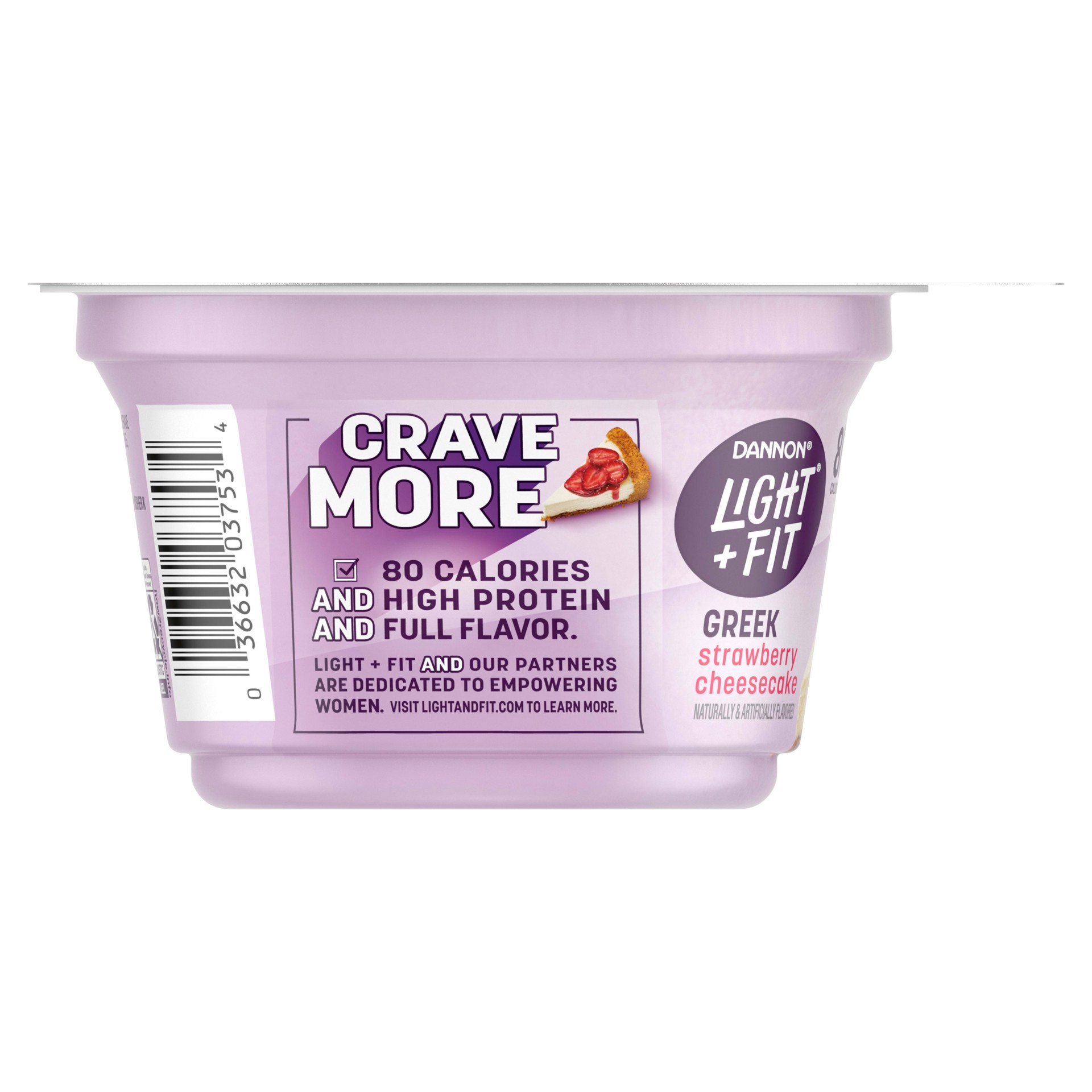 slide 3 of 5, Dannon Light Fit Strawberry Cheesecake Greek Yogurt, 5.3 oz