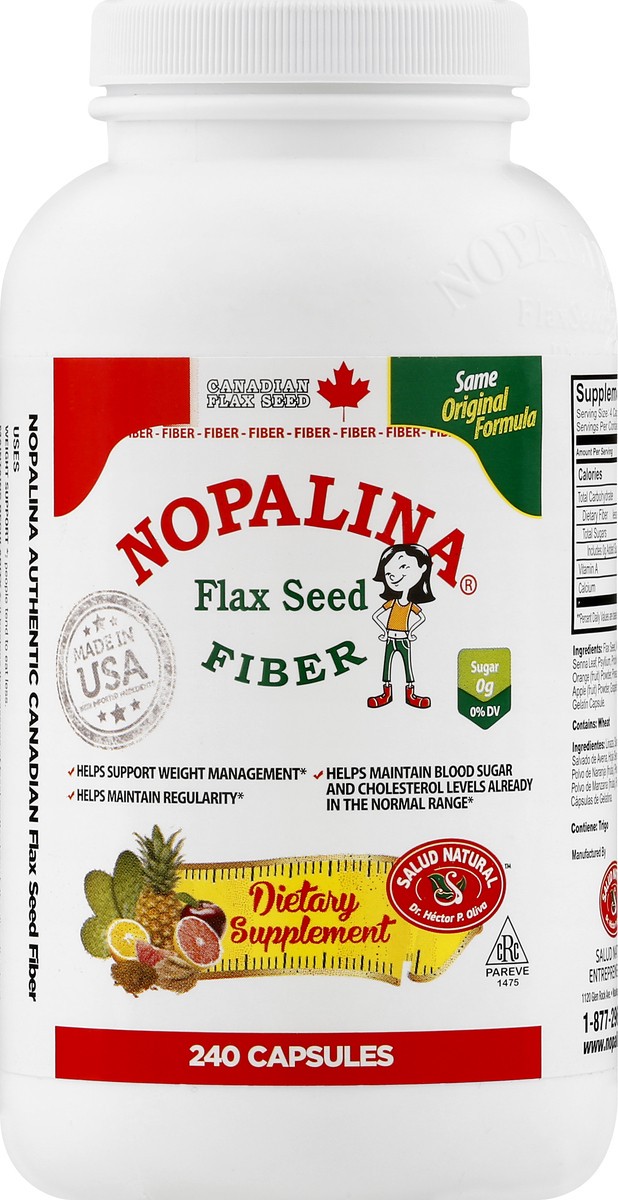 slide 10 of 11, Nopalina Flax Seed Capsules Fiber 240 ea, 1 ct