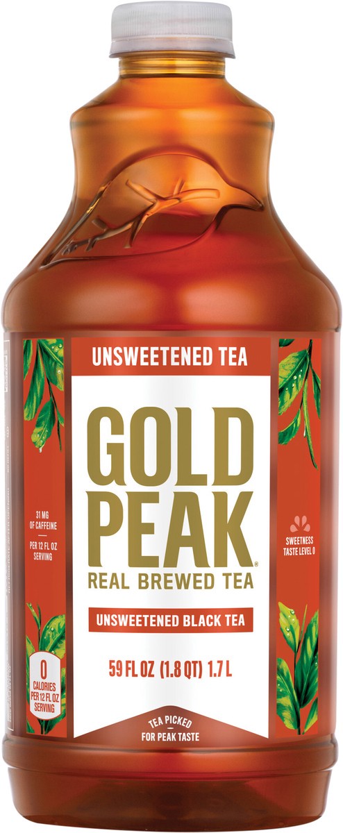 slide 10 of 11, Gold Peak Unsweetened Black Tea Bottle, 59 fl oz