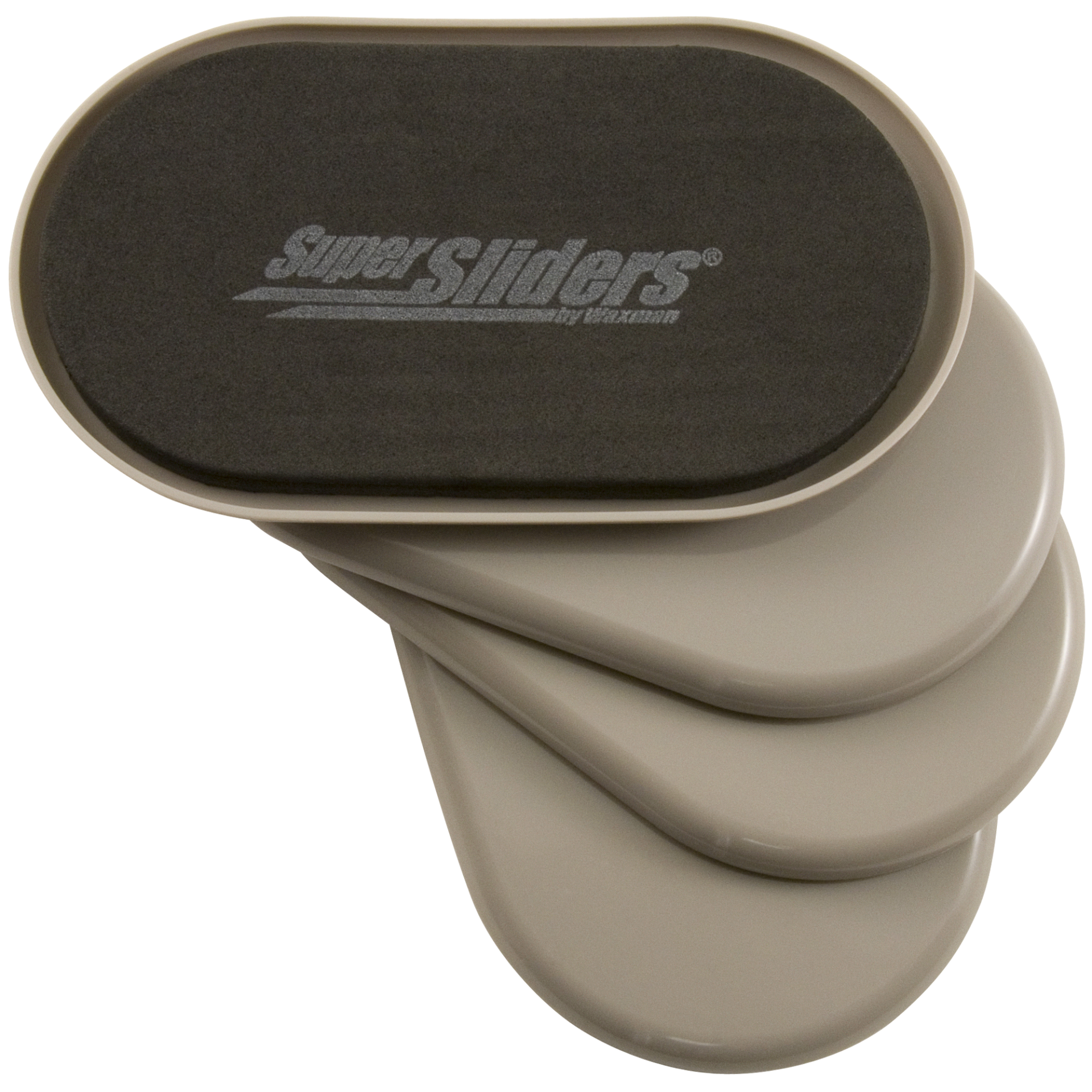 slide 1 of 5, SuperSliders 3 1/2'' x 6'' Reusable Oval Furniture Sliders for Carpet, Beige, 4 ct