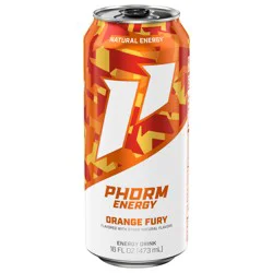 Phorm Energy, Orange Fury, 1 Single 16 fl oz Can, 200mg Natural Caffeine from Green Tea